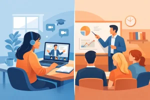 Cursuri online versus cursuri fizice
