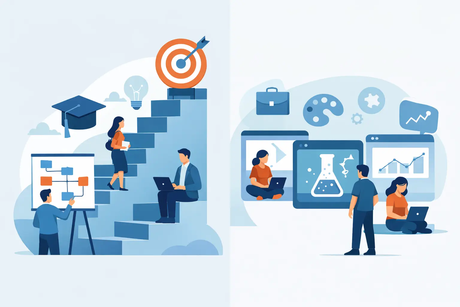 Training structurat versus cursuri separate